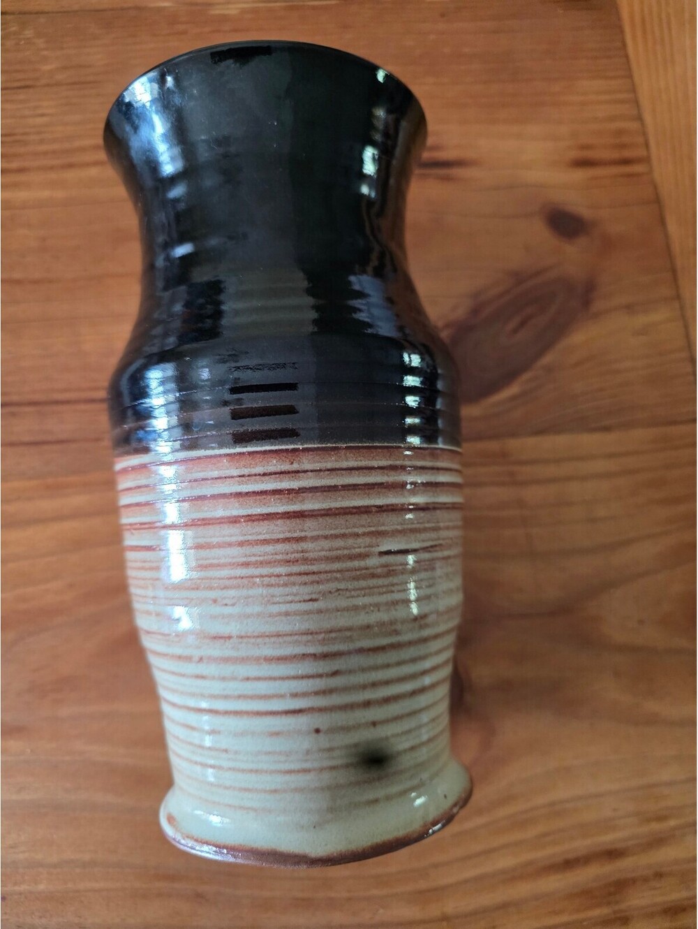 Handcrafted Ceramic Vase by Jacob King, Lancaster County, PA - Black and Earth T